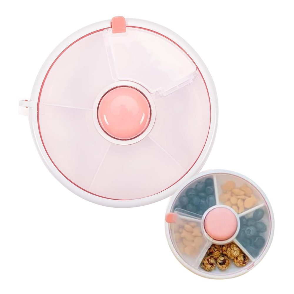 TUWENA Snackschale Snackbox mit Fächern für Kinder,Tragbare Box zum Drehen Aus Kunststoff