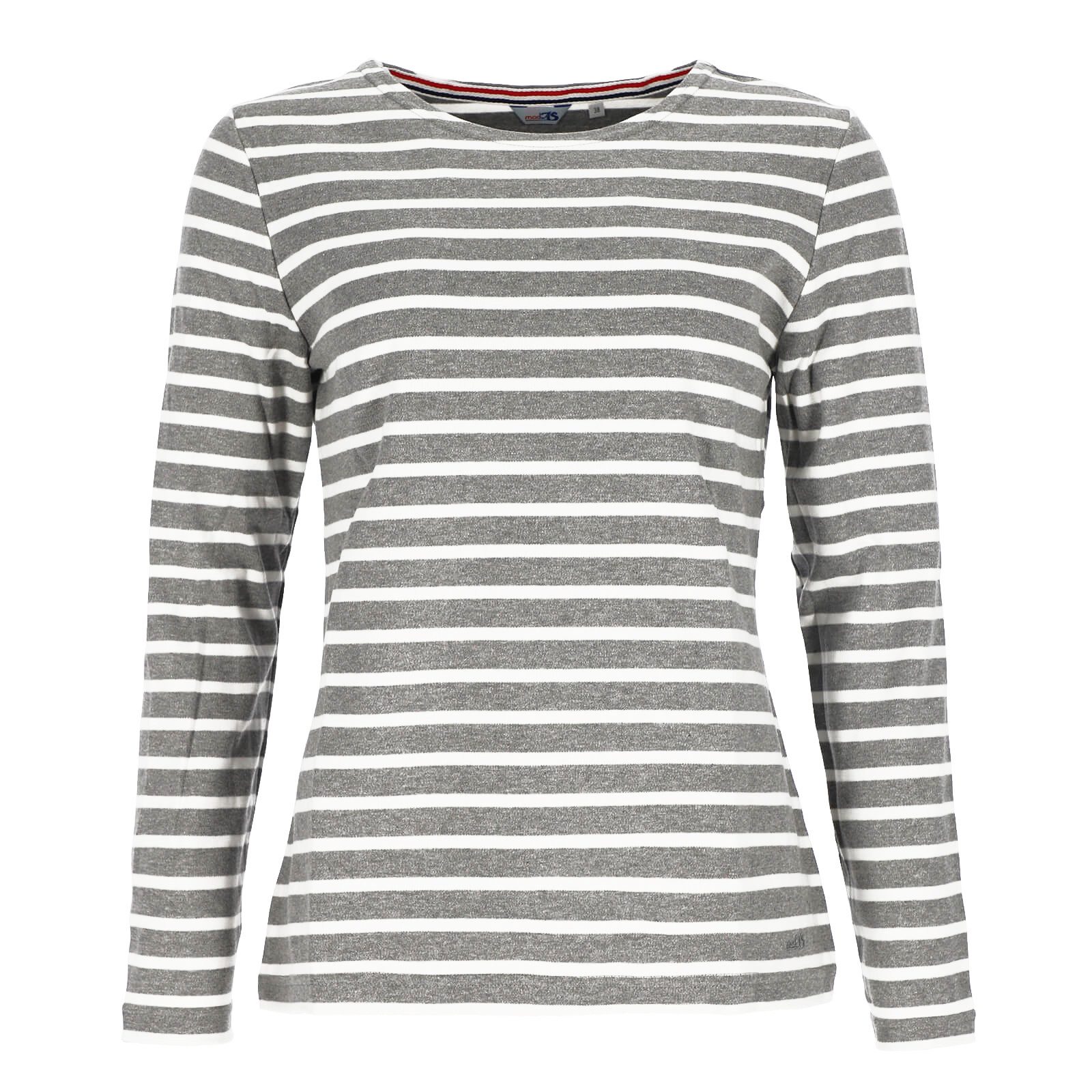 modAS Langarmshirt Damen Langarm-Shirt mit Streifen günstig online kaufen