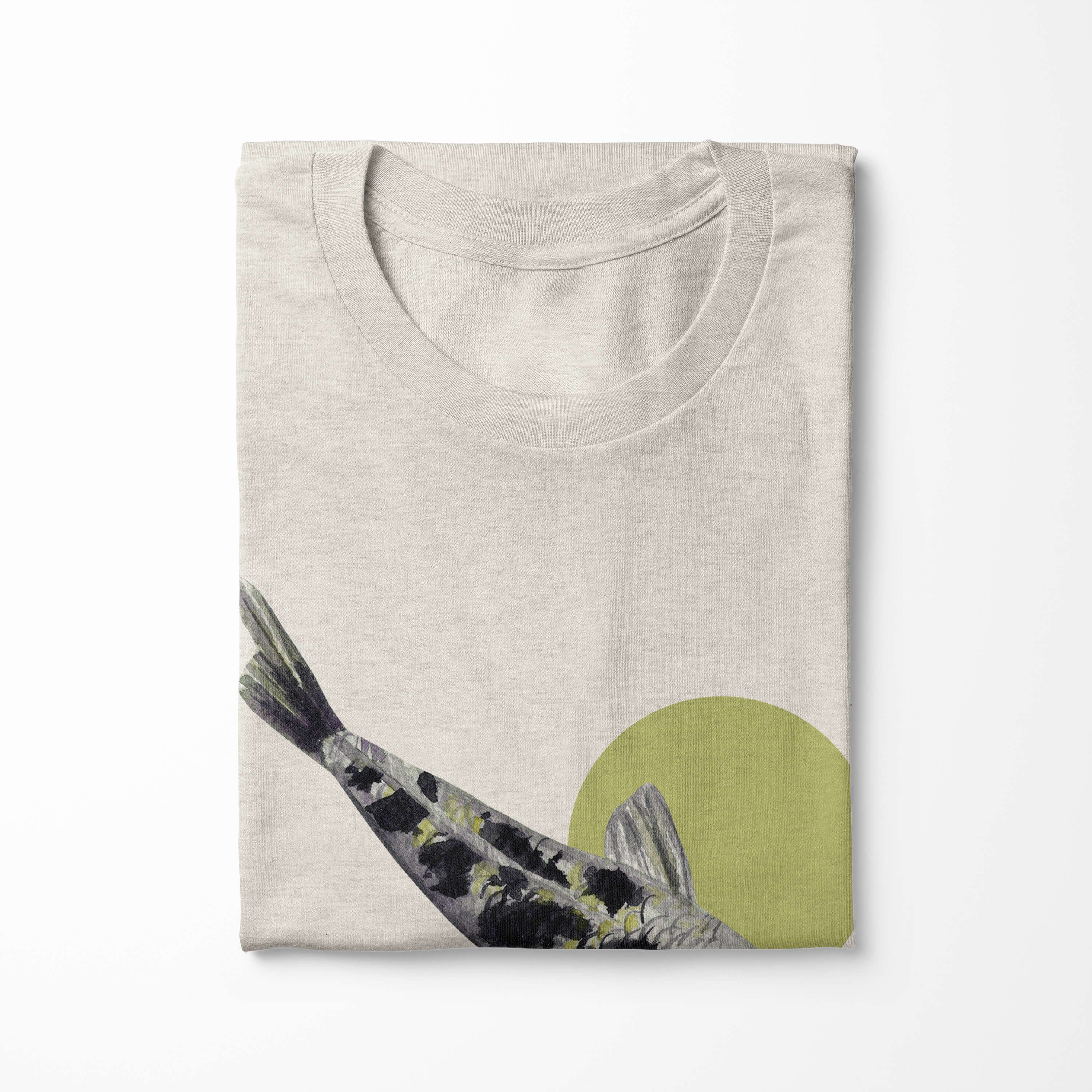 Sinus Art T-Shirt Ökomode Motiv Wasserfarben Herren T-Shirt Koi gekämmte 100% (1-tlg) Shirt Karpfen Nachhaltig Bio-Baumwolle