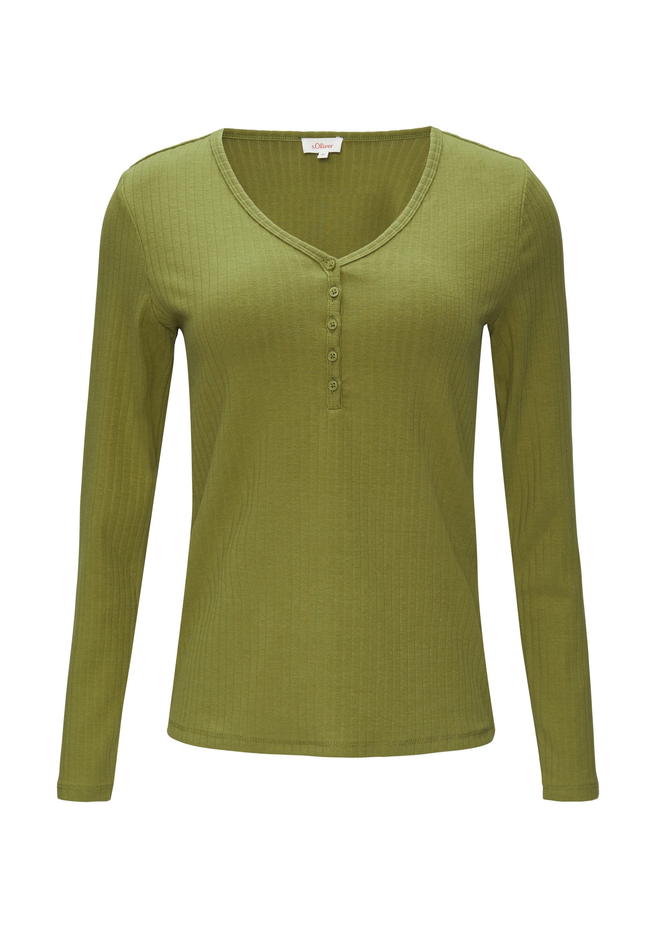 s.Oliver Langarmshirt T-Shirt Stretchiges Longsleeve mit Henleyausschnitt günstig online kaufen