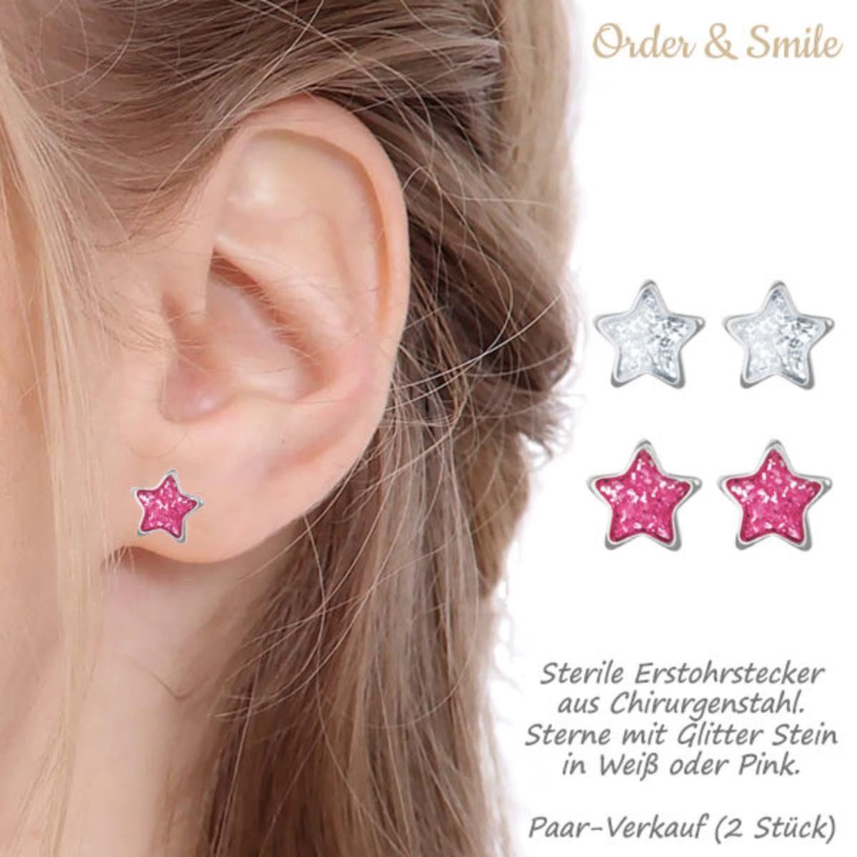 Studex Paar Ohrstecker Medizinische Ohrstecker: Erstohrstecker Studex 75 „Glitter Stern“