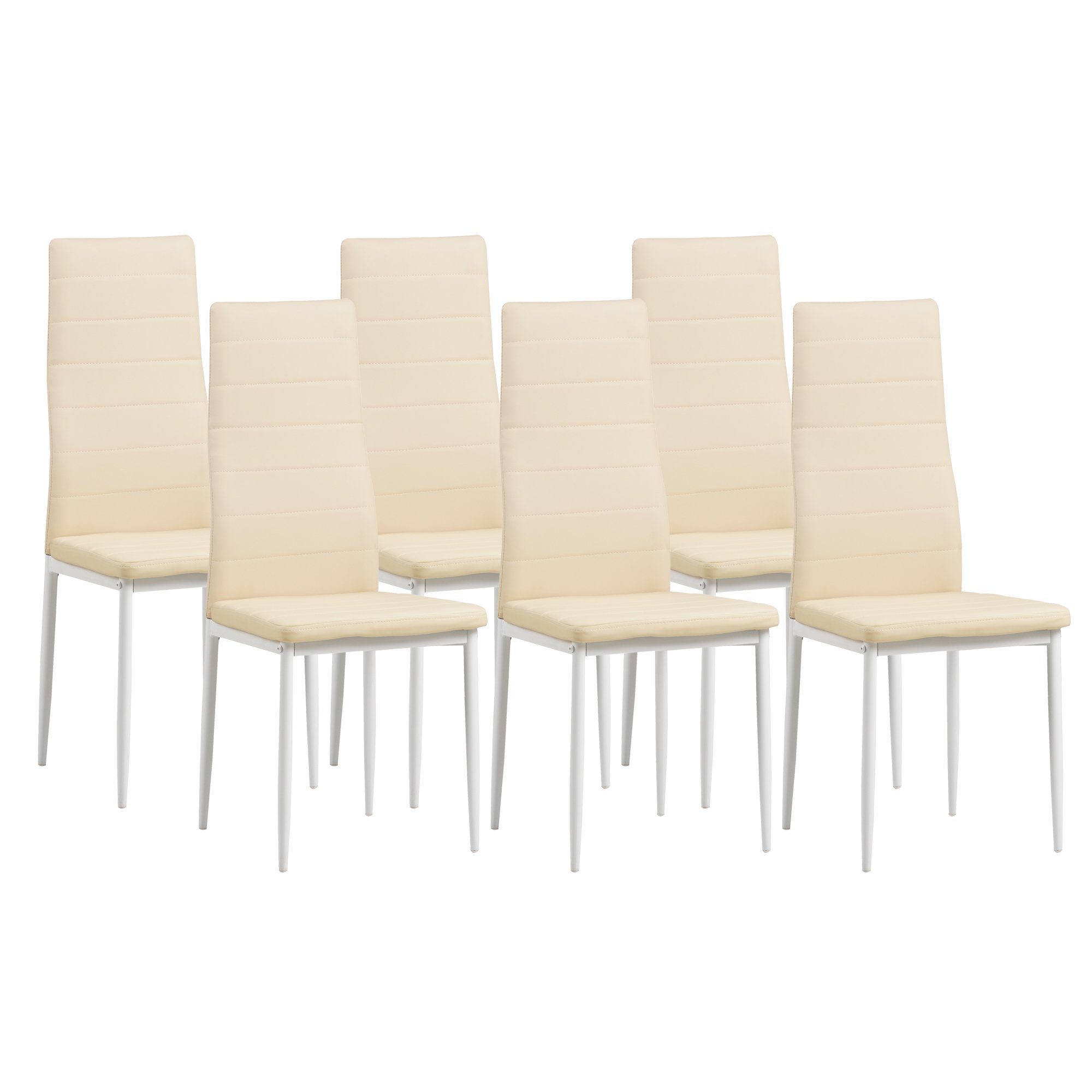 Belastbarkeit, Weiss Albatros Italienisches Esszimmerestuhl Bezug MILANO, Modern Albatros hohe Kunstleder Küchenstuhl Esszimmerstuhl Set, Polsterstuhl, Beige Beige), Design, | edles International (4er