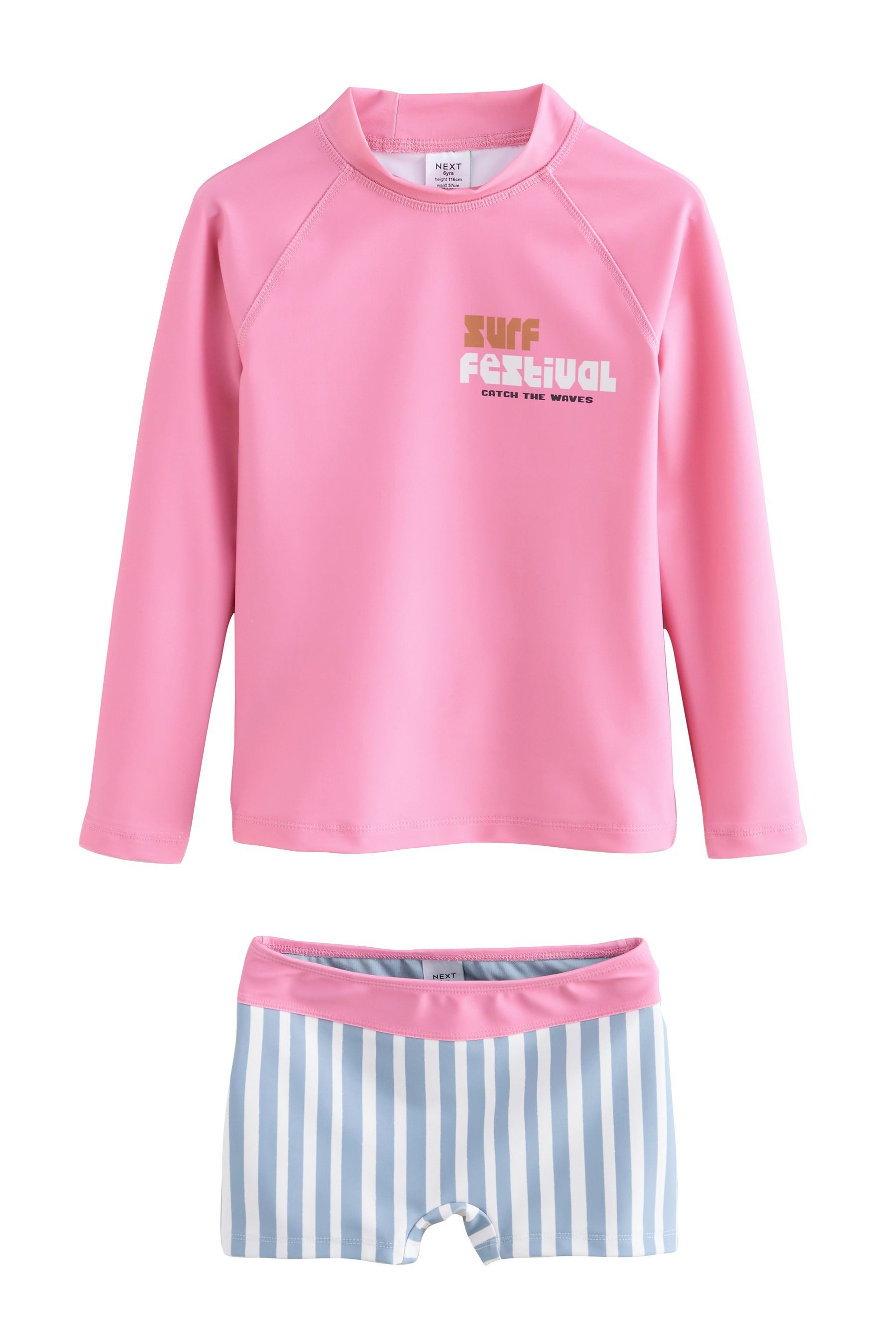 Next Badeanzug Langärmeliges Sonnenschutztop und Shorts, Set (2-St)