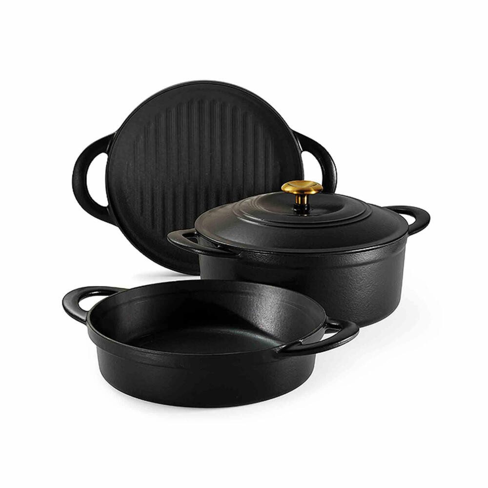Tramontina Pfannen-Set CAST IRON 4-tlg. Schwarz