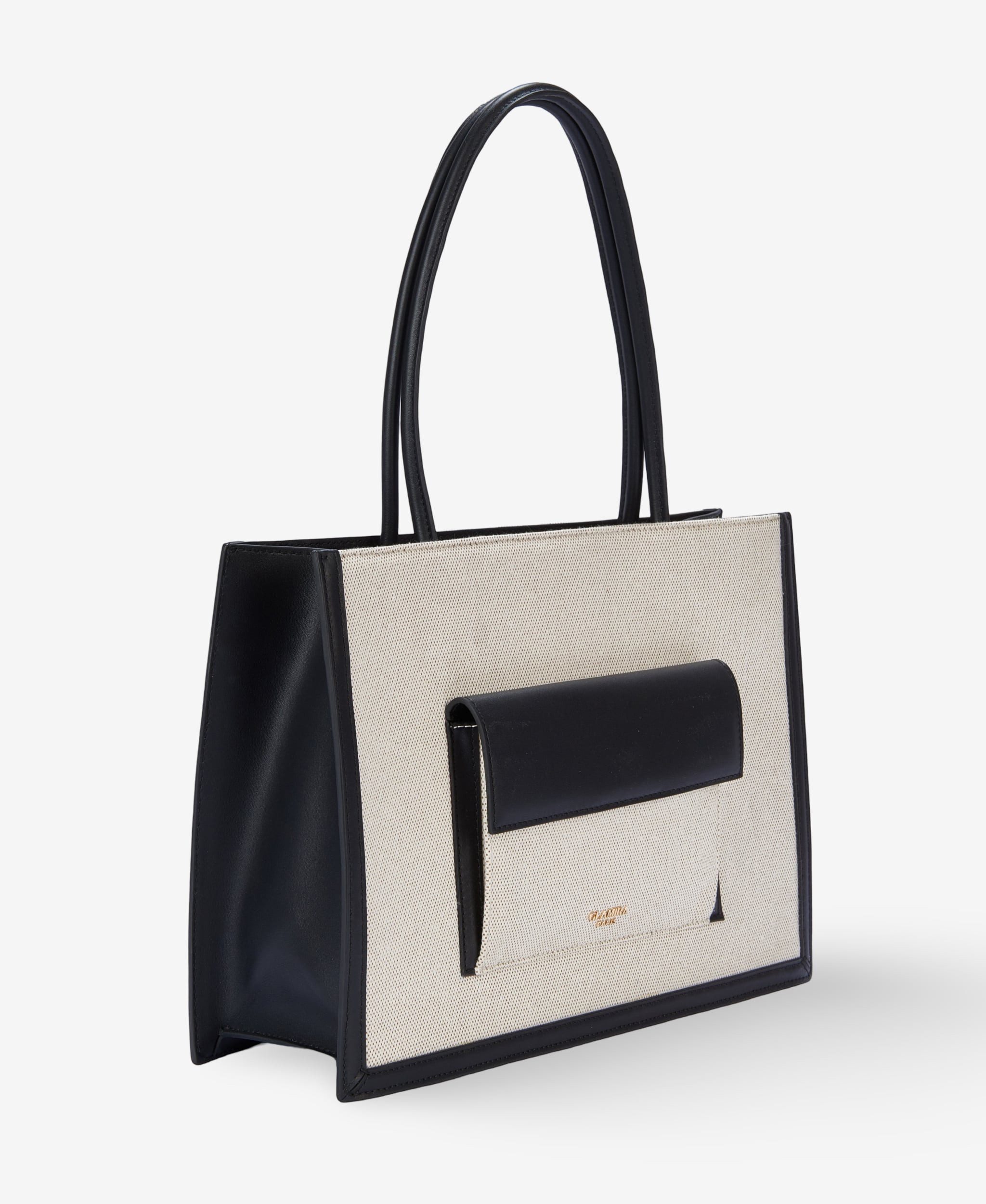 GLAMIRA Schultertasche Rustic Allure Schwarze Schultertasche (1-tlg), echt Leder, mit geräumigem Hauptfach