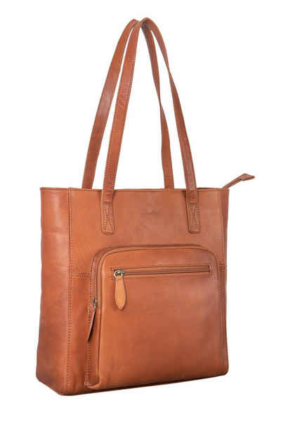 Benthill Shopper Damen Echt Leder Handtasche Tasche Schultertasche Vintage Umhängetasch, Reißverschlussfach