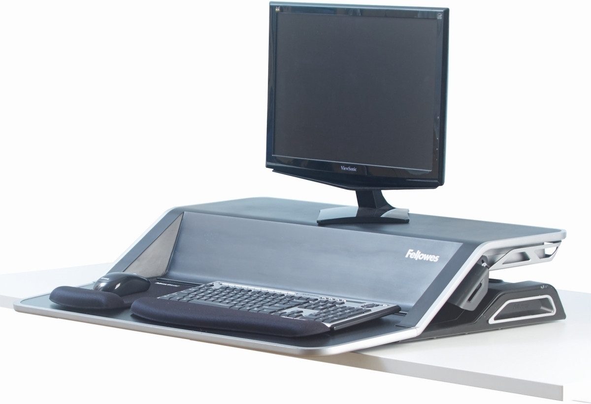 FELLOWES Computertisch Workstation Lotus Steh/Sitzarbeitsplatz schwarz