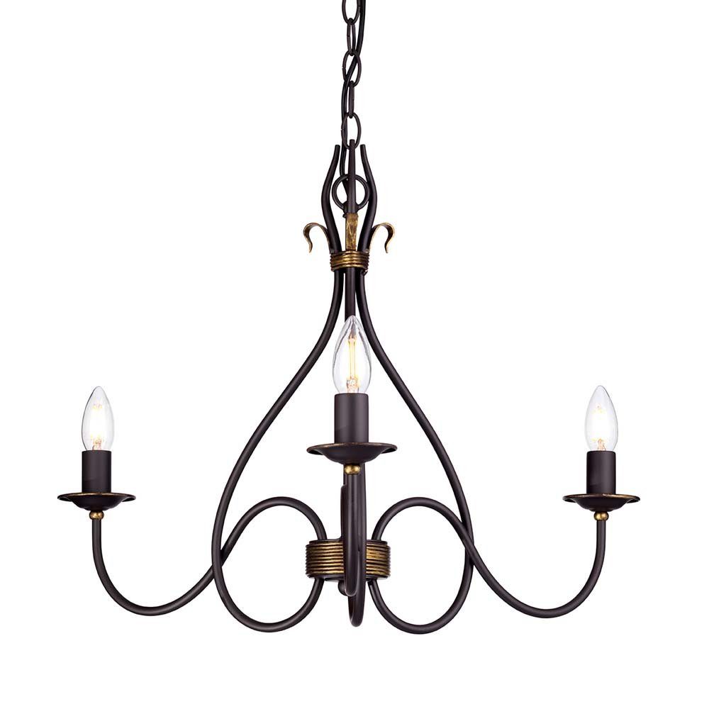 Elstead LIGHTING Kronleuchter, Leuchtmittel nicht inklusive, Kronleuchter Hängeleuchte 3 Flammig D 54,5 cm Esszimmerleuchte