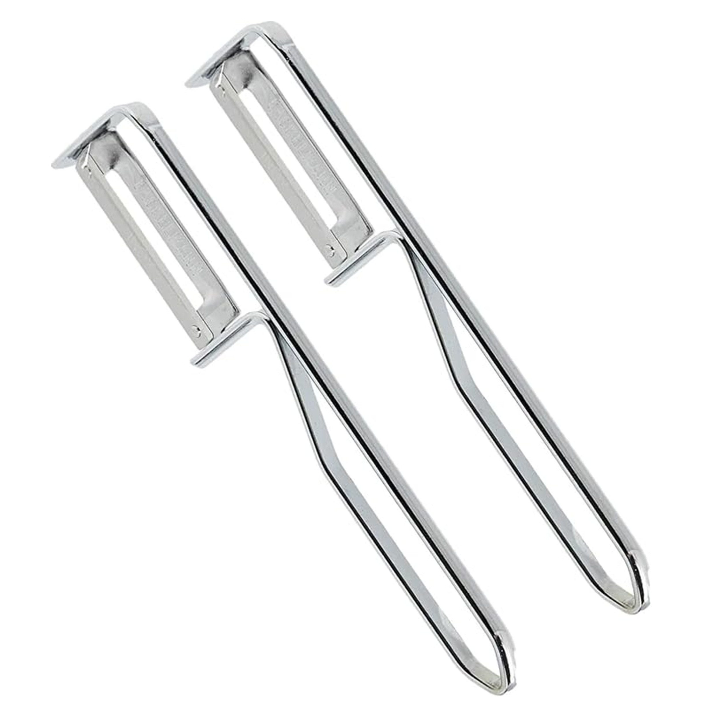 FACKELMANN Spargelschäler Universal-Sparschäler 2er Set, ideal für Spargel, Obst und Gemüse, Edelstahl, silber, Pendelschäler