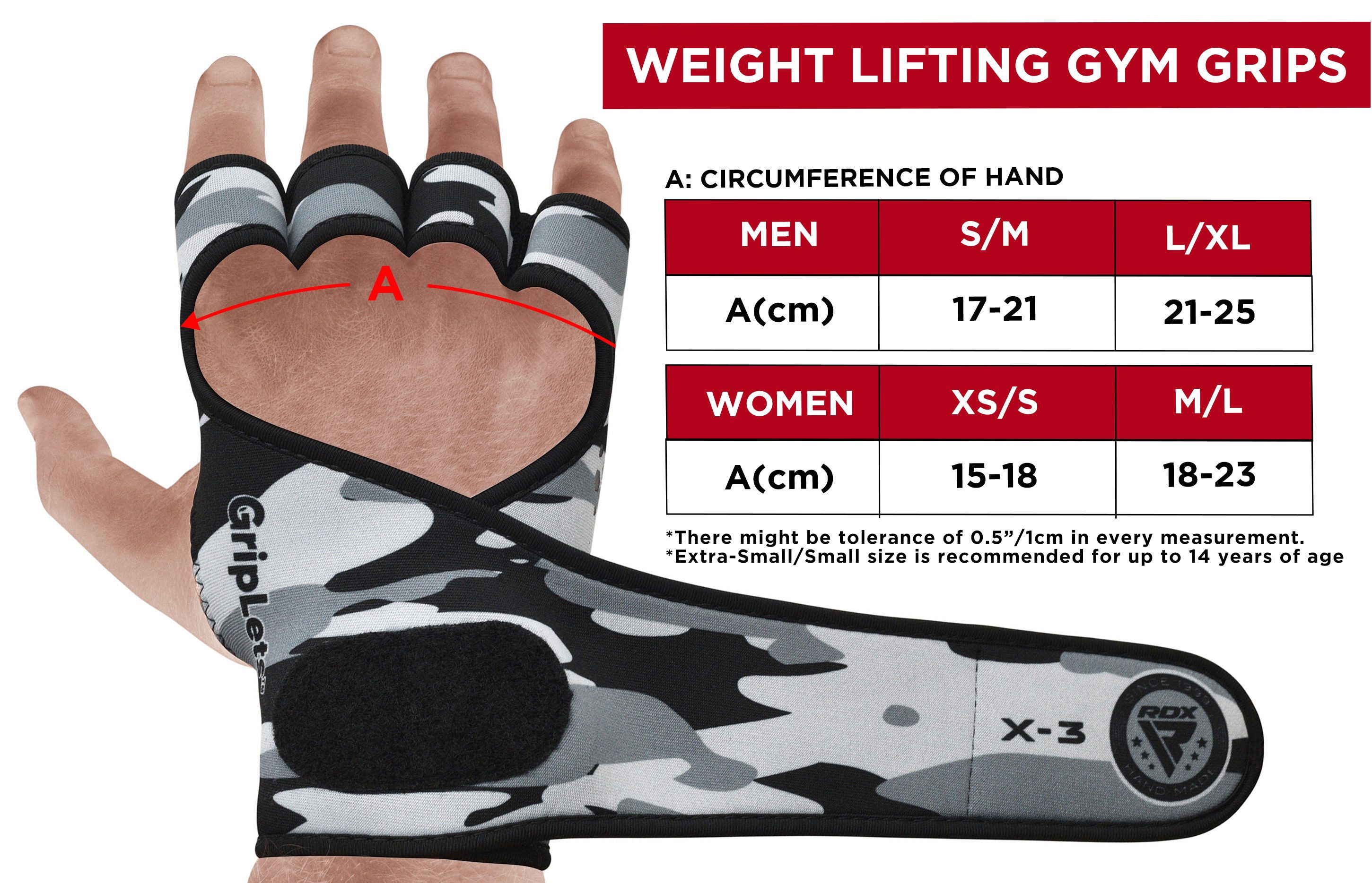 RDX Sports Trainingshandschuhe RDX X3 Gewichtheber Griffe