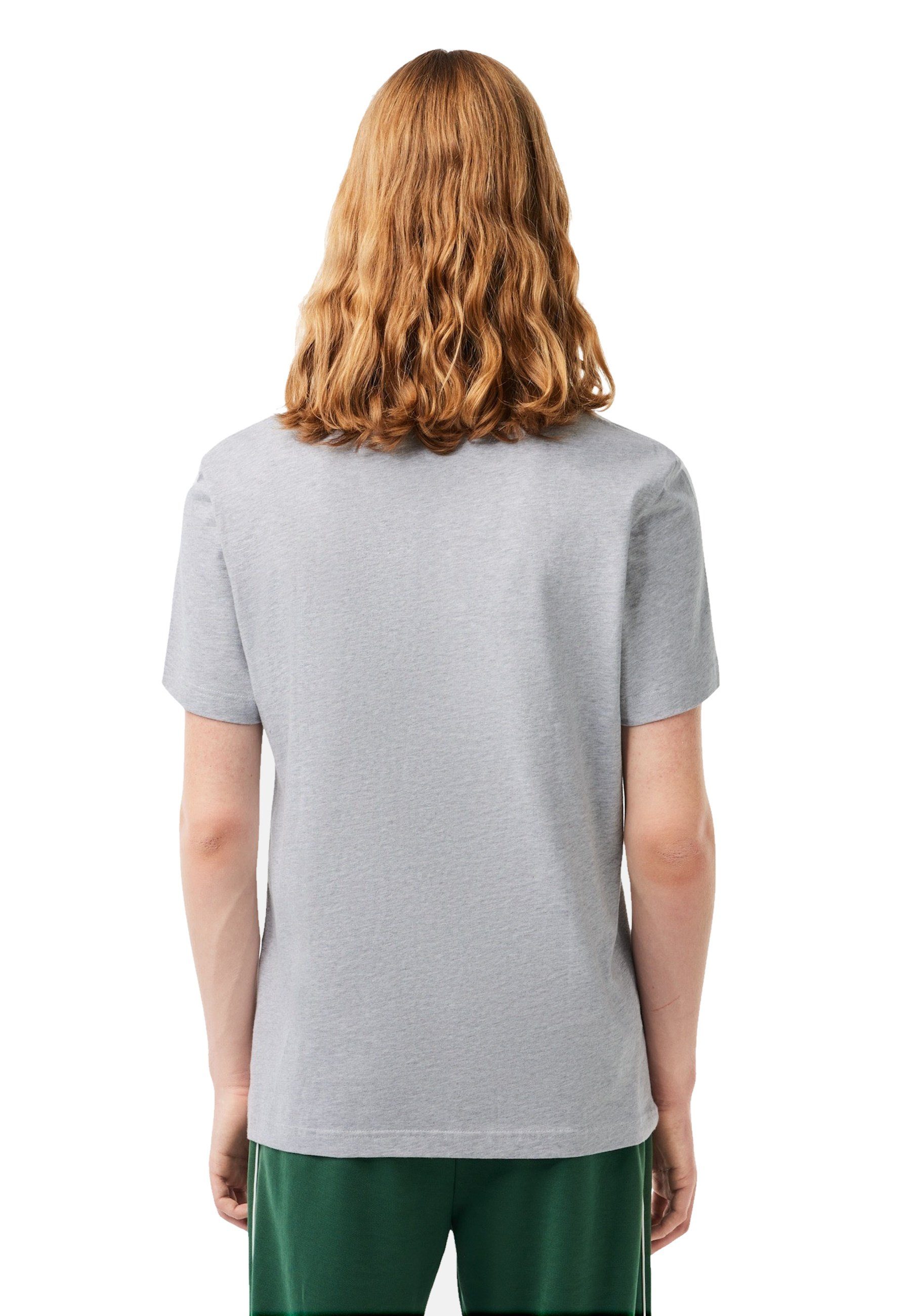 Lacoste T-Shirt T-Shirt Kurzarmshirt mit hellgrau Rundhalsausschnitt und (1-tlg)