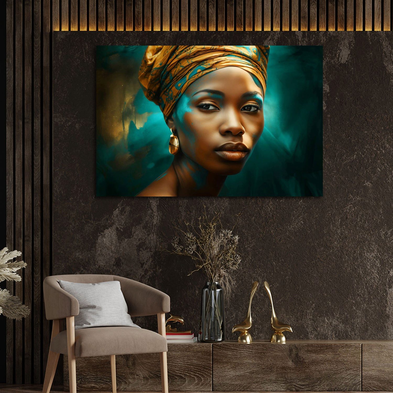 Artedinoi Leinwandbild Afrikanische Schönheit Porträt Frau Wandbild Leinwandbild Kunstdruck X, Afrikanische Frau, Porträt