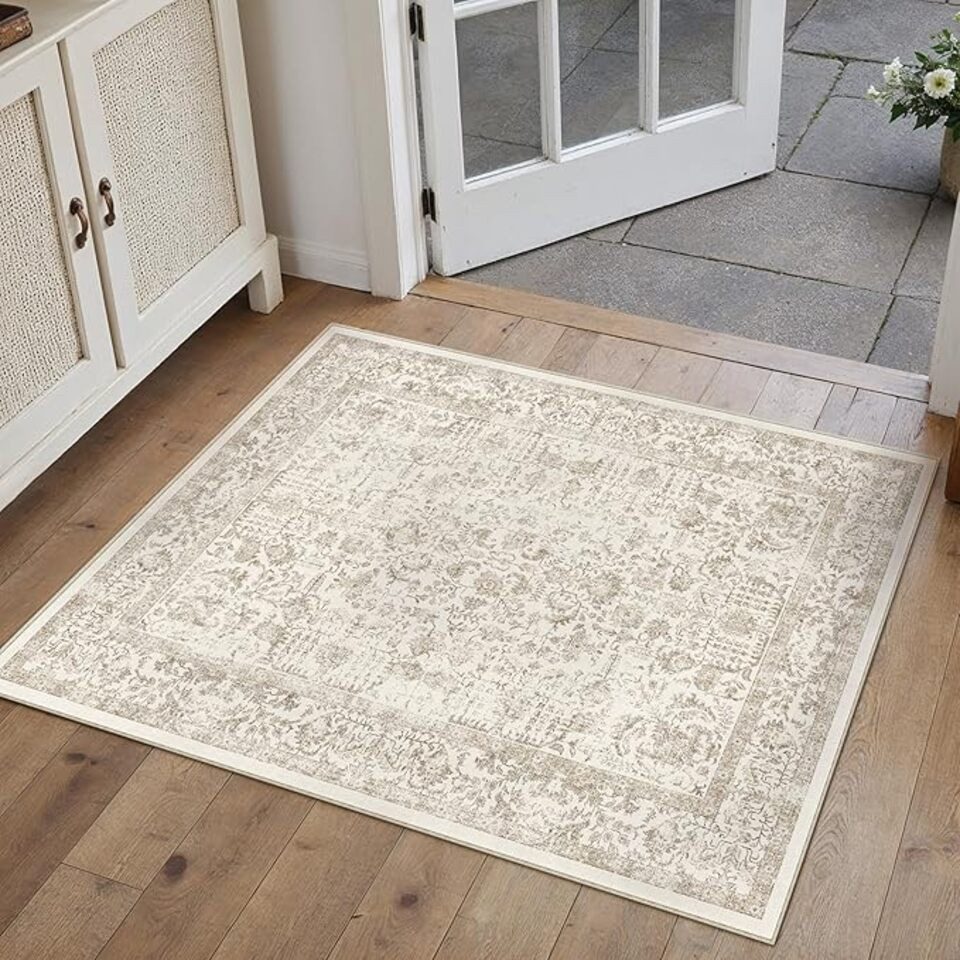 PURECOZY Teppich kurzflor, Wohnzimmerteppich, rutschfester Teppich, Vintage-Stil, rechteckig, Höhe: 6.1 mm, geeignet für verschiedene Innenräume