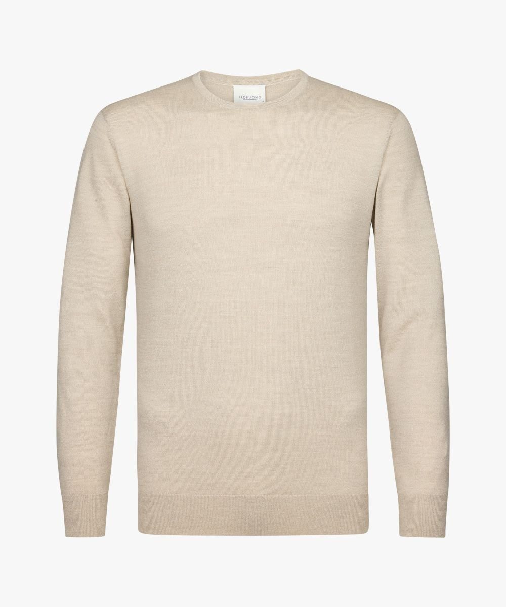 Profuomo Strickpullover PULLOVER CREW NECK BEIGE