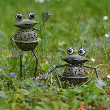Aubaho Windlicht 2x Windlicht Frosch Teelichthalter Frösche Garten garden tealight hold