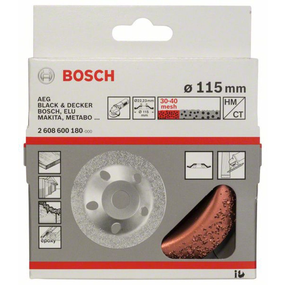 2608600180 Accessories Accessories 22,23 Bosch mm, Schleifteller fe Bosch 115 Hartmetalltopfscheibe, x