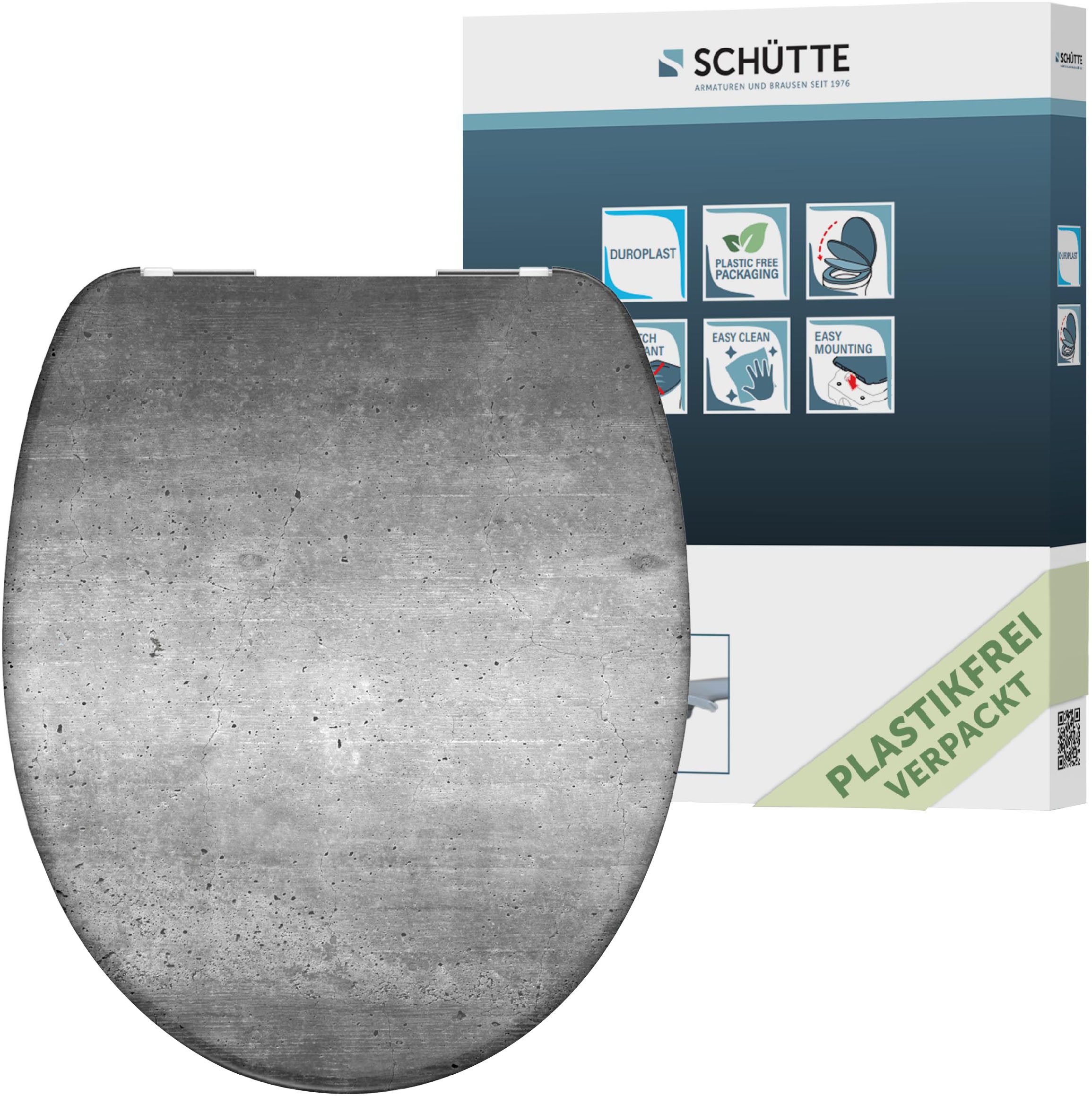 Schütte WC-Sitz Industrial Grey, Duroplast, mit Absenkautomatik