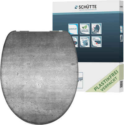 Schütte WC-Sitz Industrial Grey, Duroplast, mit Absenkautomatik