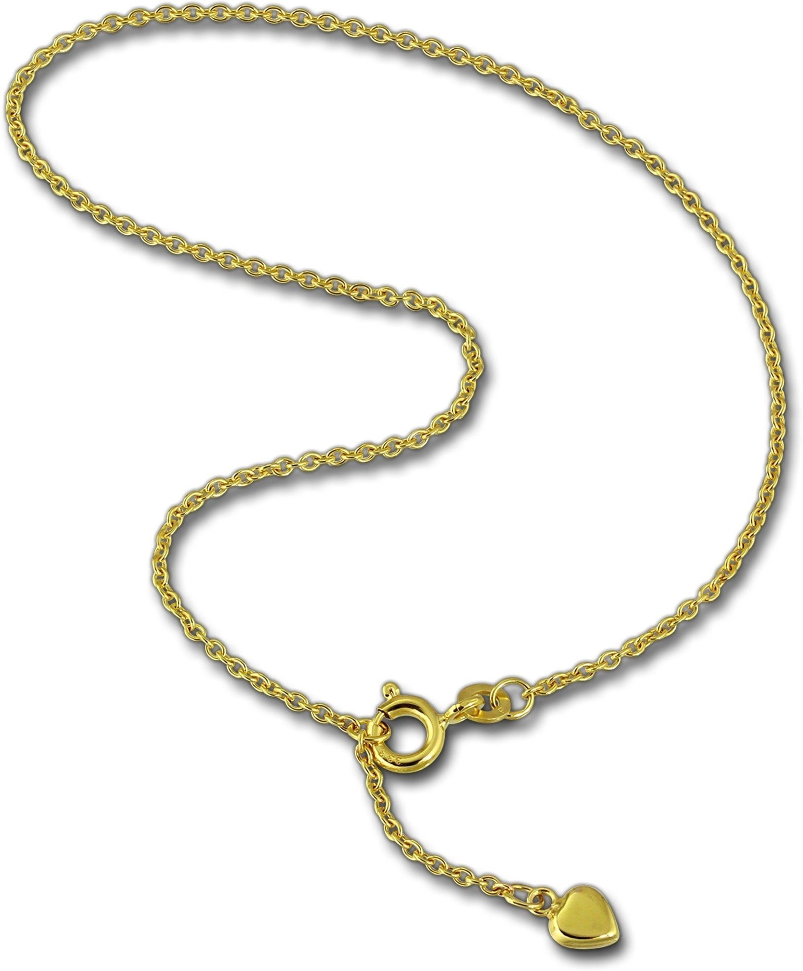GoldDream Fußkette GoldDream Fußkette 333er Gelbgold 25cm, Echtgold Fußkette (Herz) ca. 25cm, Echtgold, 333er Gelbgold