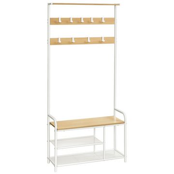 VASAGLE Garderobenständer Garderobe, mit Schuhregal, 85 x 30 x 180,5 cm