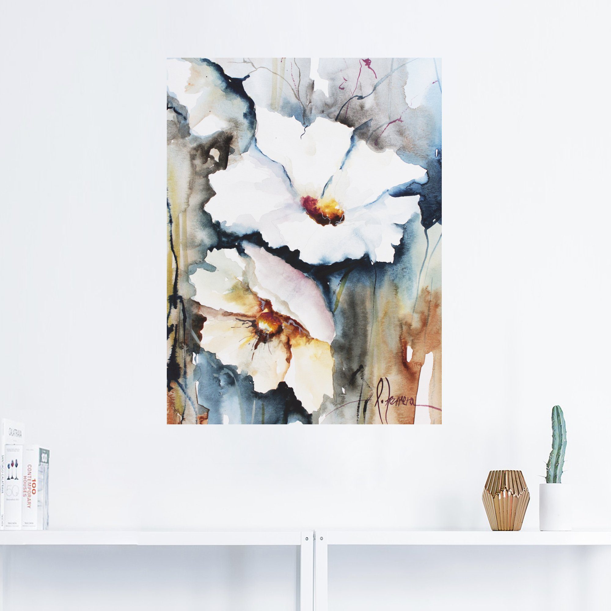 versch. St), Artland Blumen Wandaufkleber als Alubild, Leinwandbild, (1 Größen Aquasblüten II, Poster Wandbild oder in