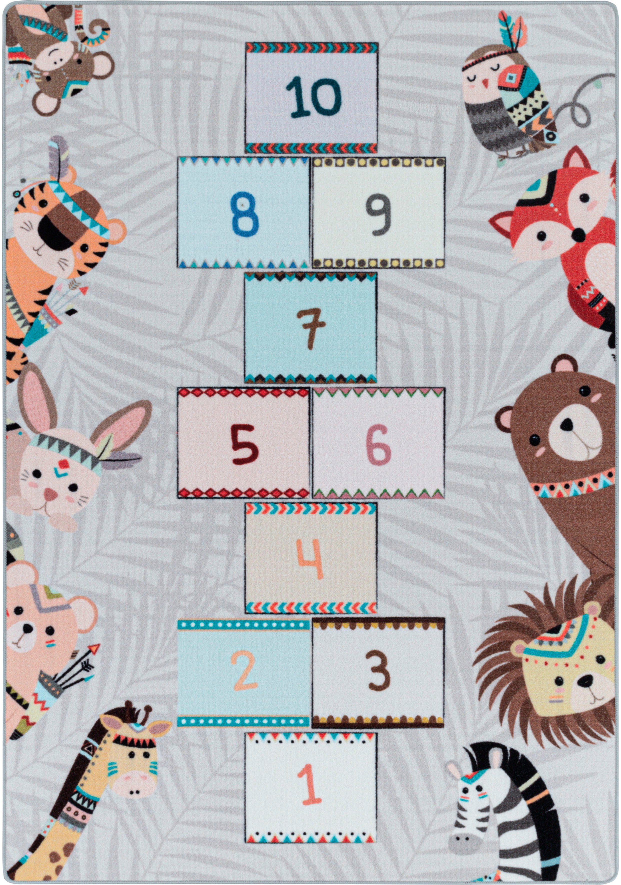 Ayyildiz Teppiche Kinderteppich PLAY 2903, rechteckig, Höhe: 6 mm, robuster Kurzflor, Spiel Teppich, Kinderzimmer