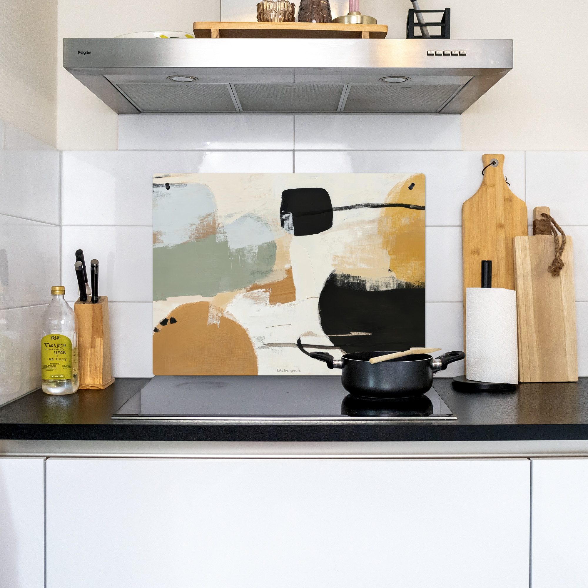 KitchenYeah Küchenrückwand Farbe - Abstrakt - Farben, (1-tlg), Küche Herdabdeckung Ceranfeld Induktionsfeld Spritzschutz, 65x50 cm