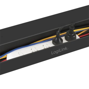 LogiLink KAB0070 Kabelmanagementsystem Halterung, (Stahl Untertischmontage max. 5kg schwarz Kabelhalter Halter Kabel Ordnung)