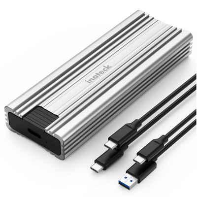 Inateck Festplatten-Gehäuse NVMe M.2 Festplattengehäuse, 10 Gbps, mit USB A zu C und USB C zu C Kabel
