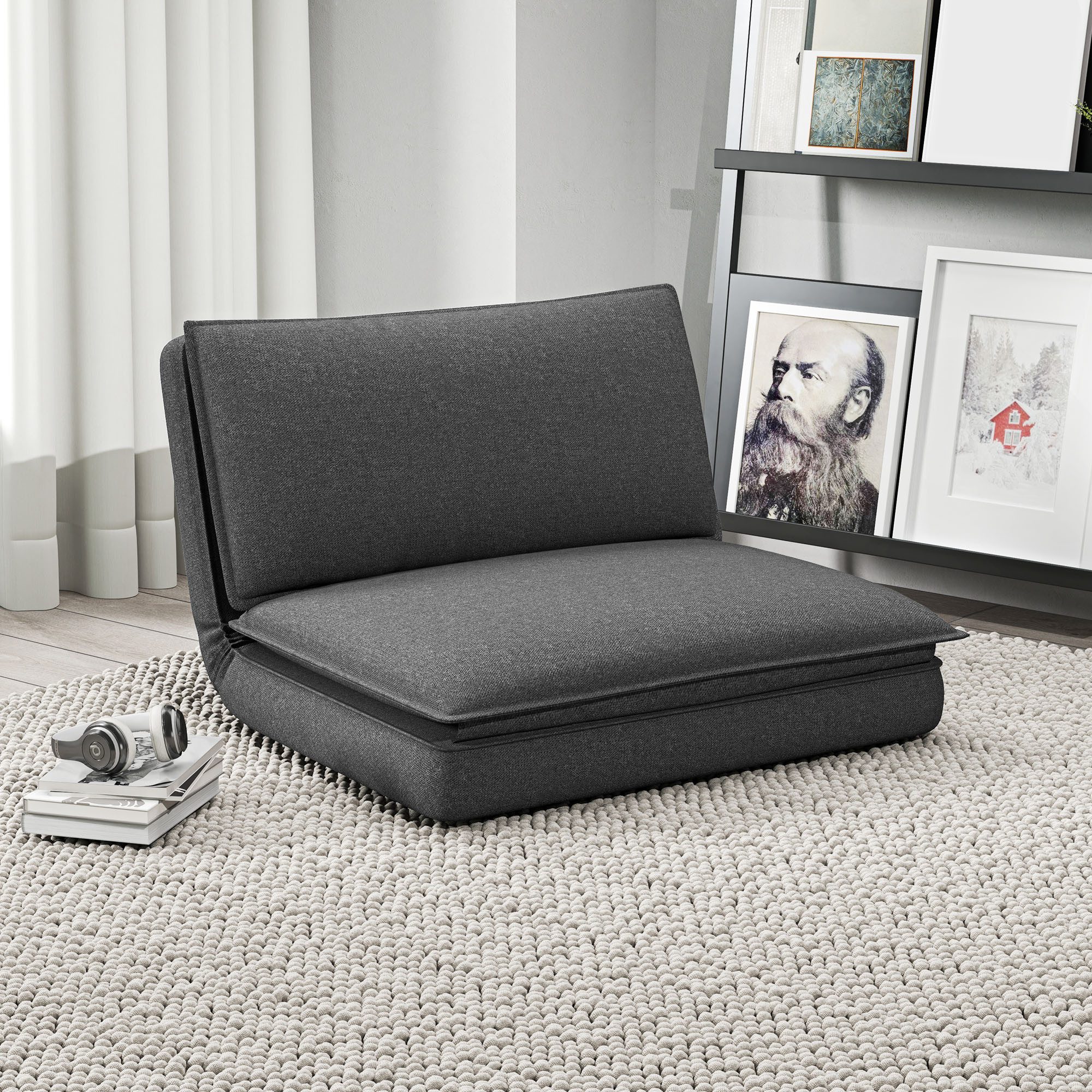 HOMCOM Relaxsessel 4-in-1, klappbar, mit Leinenoptik, günstig online kaufen