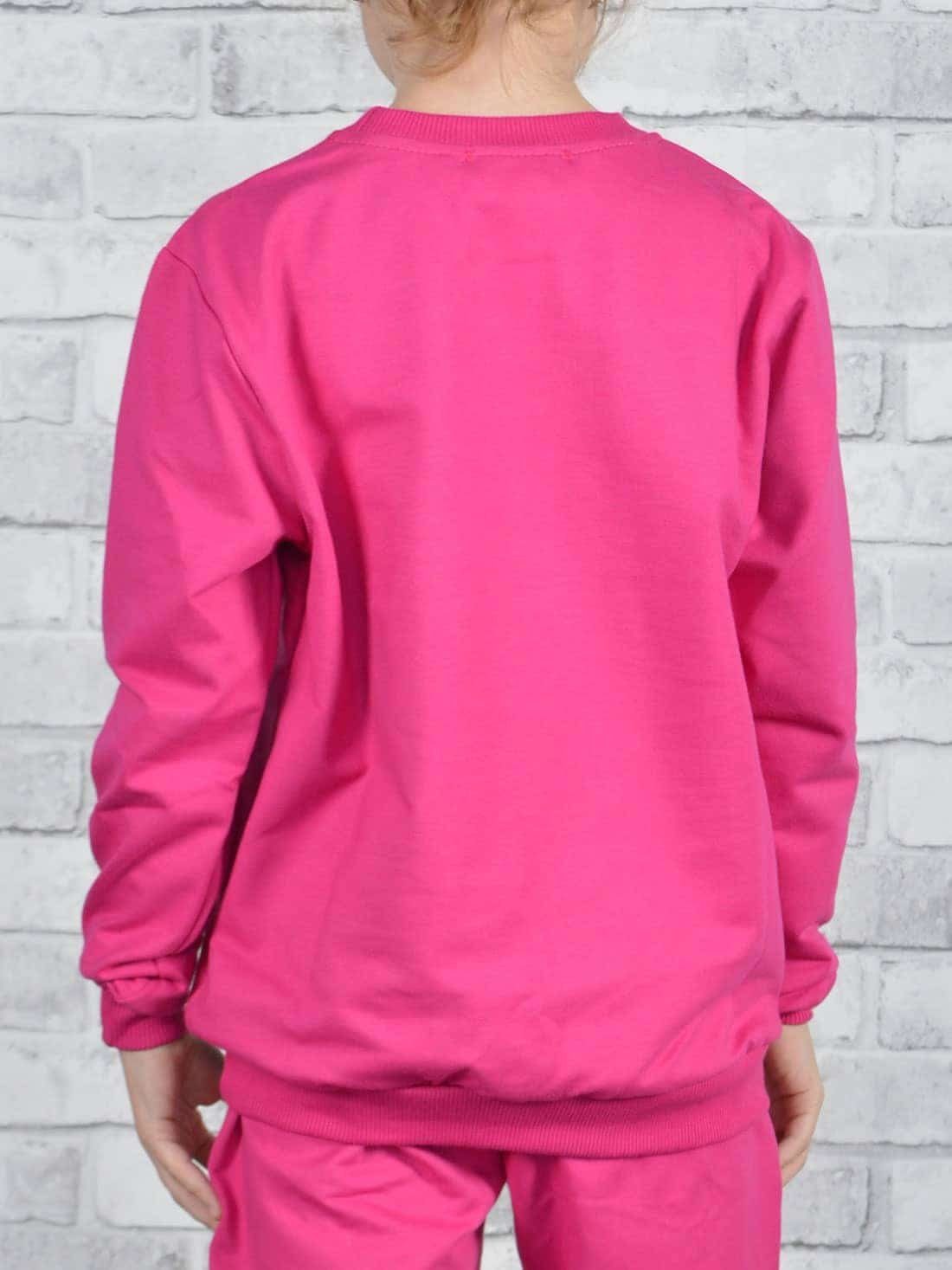 (1-tlg) Farben in KMISSO mit Sweatshirt elastischem Pink Mädchen Bund tollen Sweatshirt