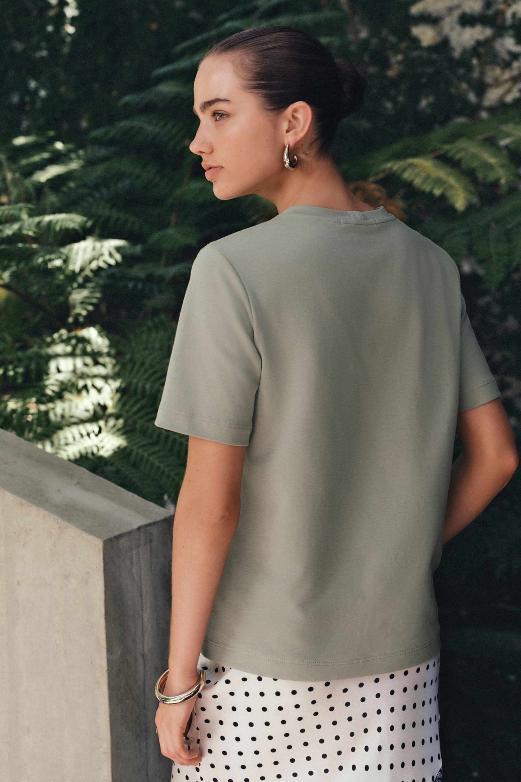 Next T-Shirt Schweres T-Shirt mit Rundhalsausschnitt (1-tlg) günstig online kaufen