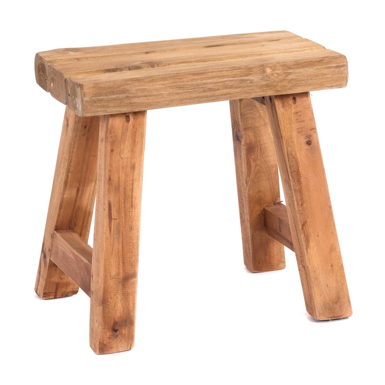 DESIGN DELIGHTS Hocker SITZHOCKER "RUSTIC", 41x42x24cm (HxBxT), Teak, Holzhocker, Farbe: 0