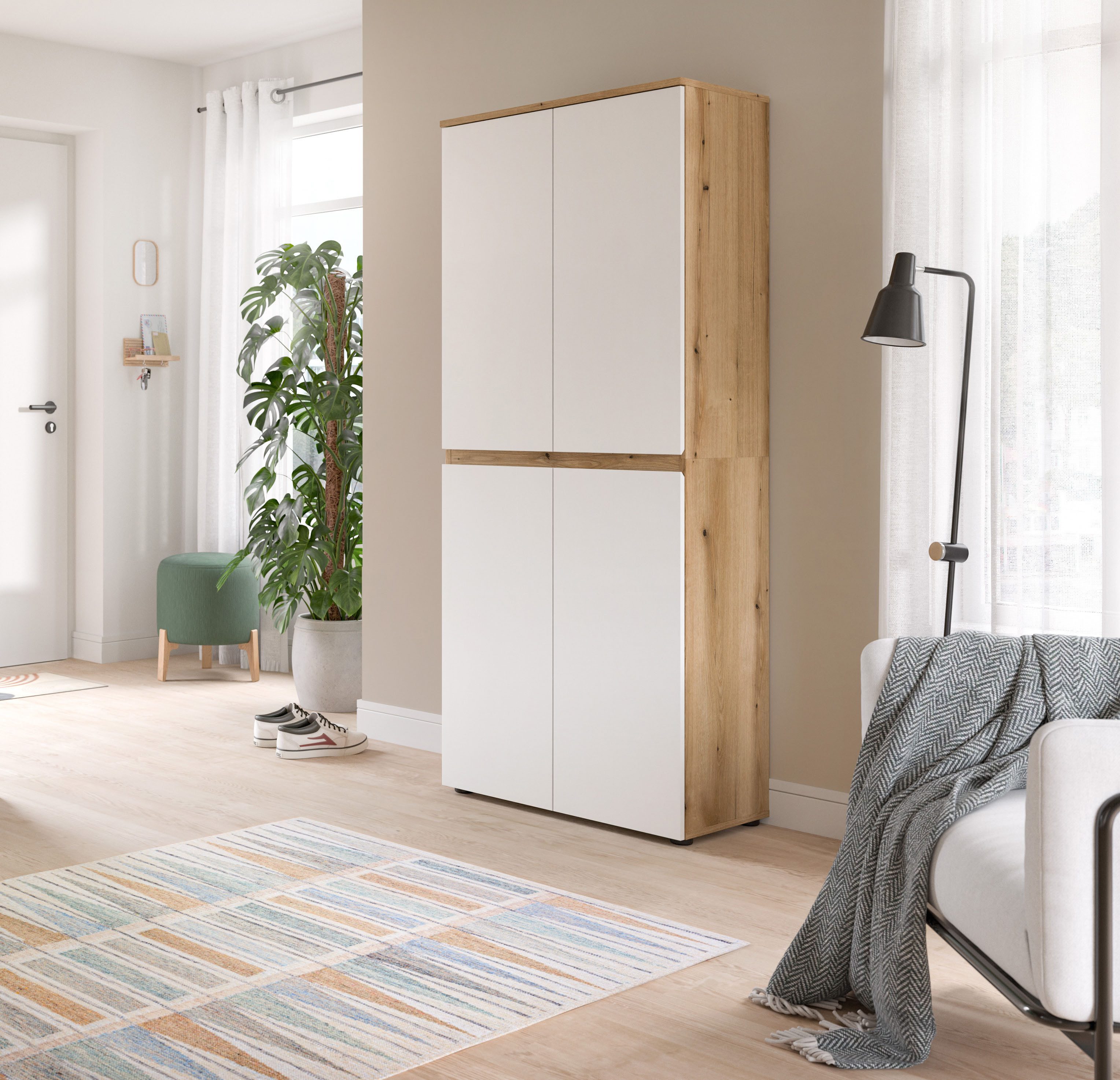 Home affaire Mehrzweckschrank CIPELA, 70x175 cm, viel Stauraum, variable Einlegeböden, Kleiderstange (1-St., in vielen verschiedenen Trendfarben verfügbar) Schuhschrank, Kleiderschrank, Universalschrank, Aktenschrank, Schrank