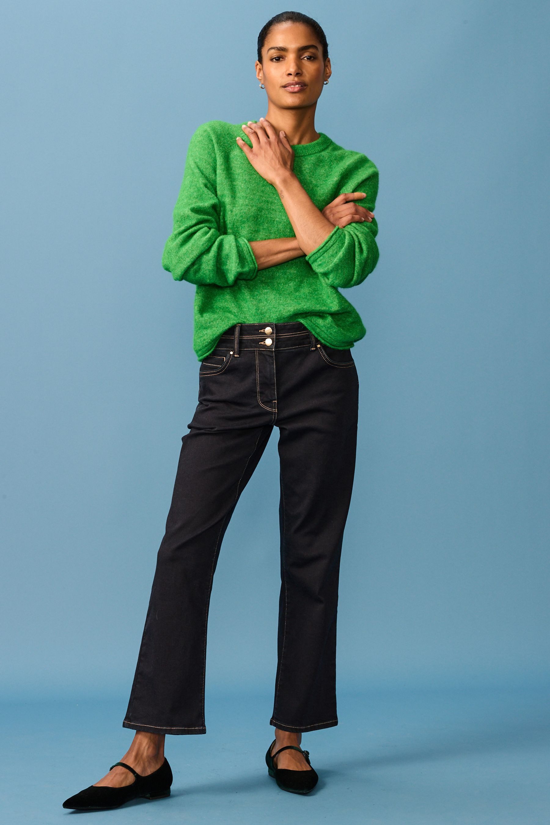 Next Push-up-Jeans Lift, Slim And Shape Bootcut Jeans, Kurzgröße (1-tlg)
