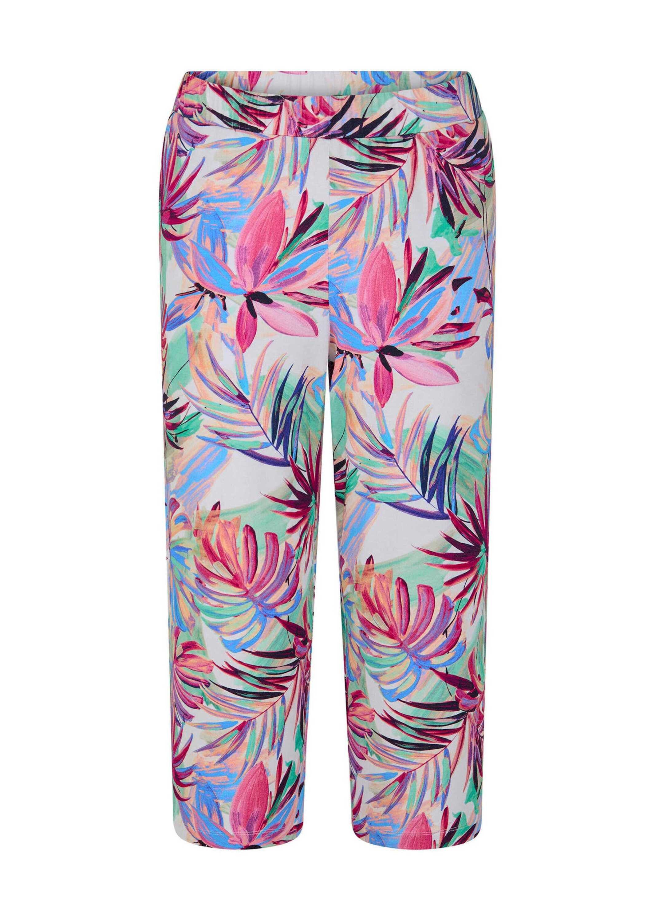 Schlupfhose Jerseyhose mit Palmen-Print