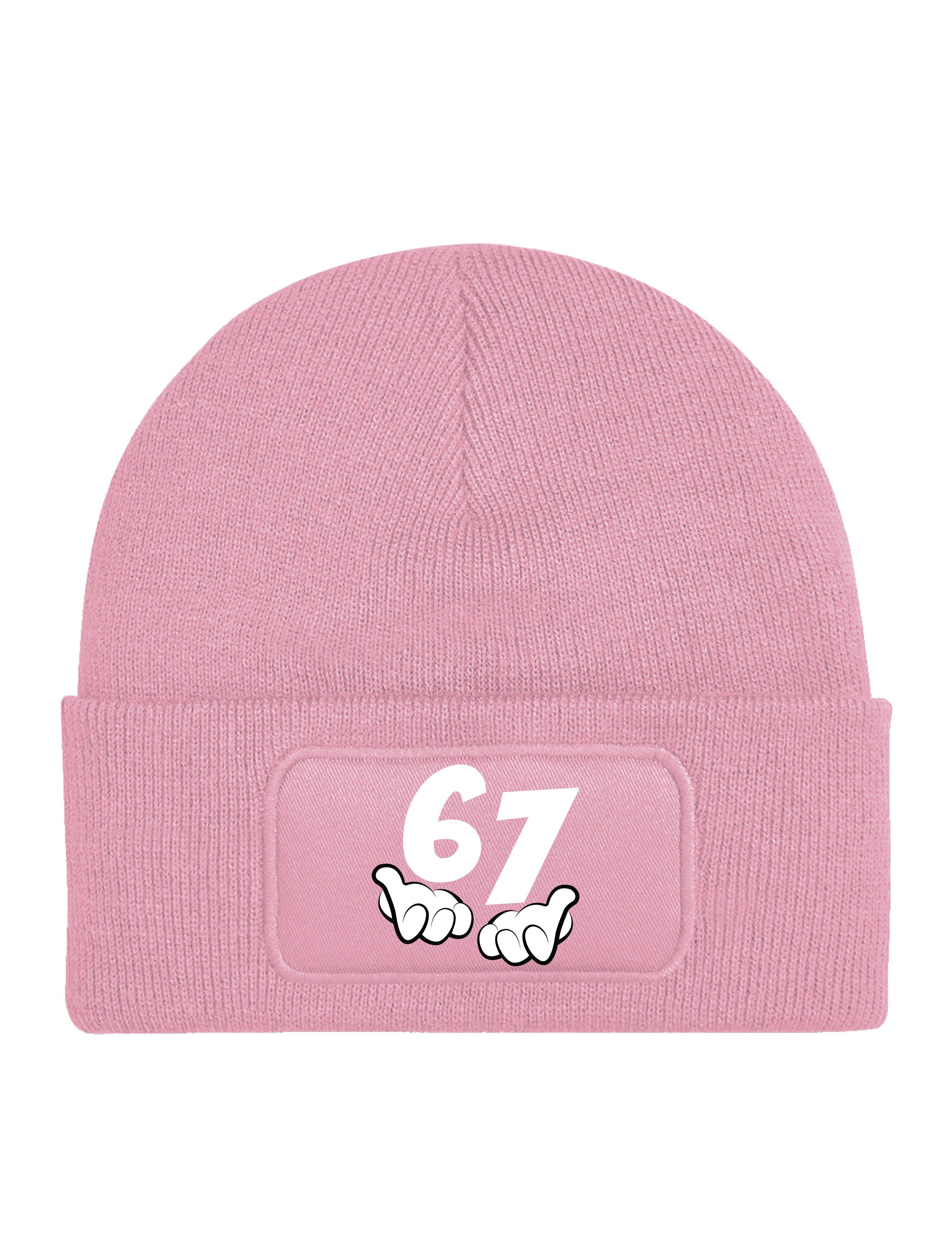 Youth Designz Beanie Unisex Kinder Beanie Mütze "67" echte Dorfkinder Print Geschenk mit lustigem Aufdruck für Jungen und Mädchen Statement