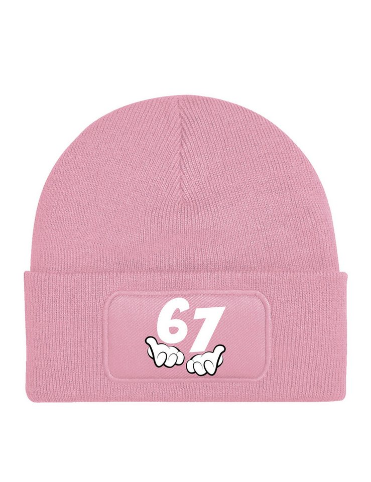 Youth Designz Beanie Unisex Kinder Beanie Mütze "67" echte Dorfkinder Print Geschenk mit lustigem Aufdruck für Jungen und Mädchen Statement
