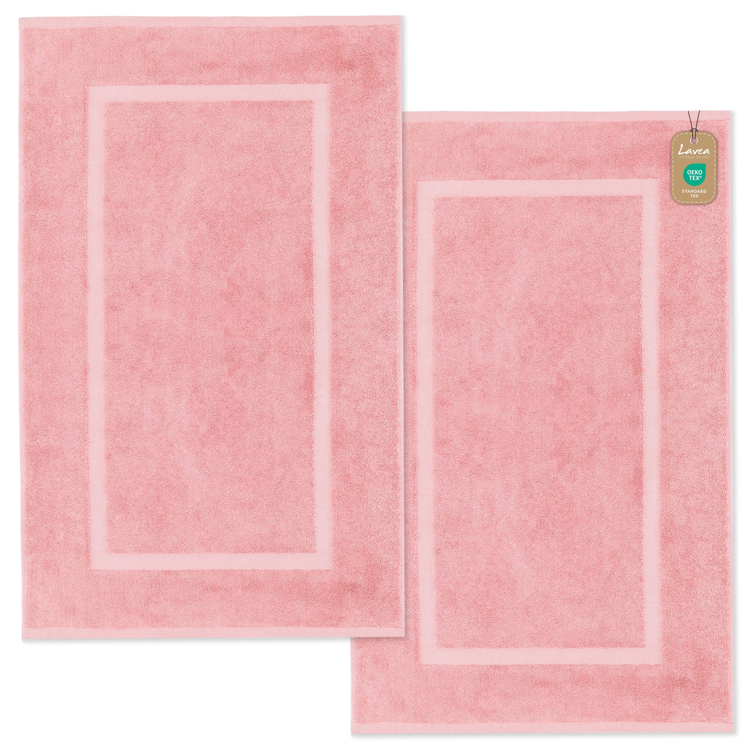 Lavea Badematte Elena-Frottierserie 50x80 cm, 100% Baumwolle, 500 g/m² Frottier, weich & saugstark, pflegeleicht