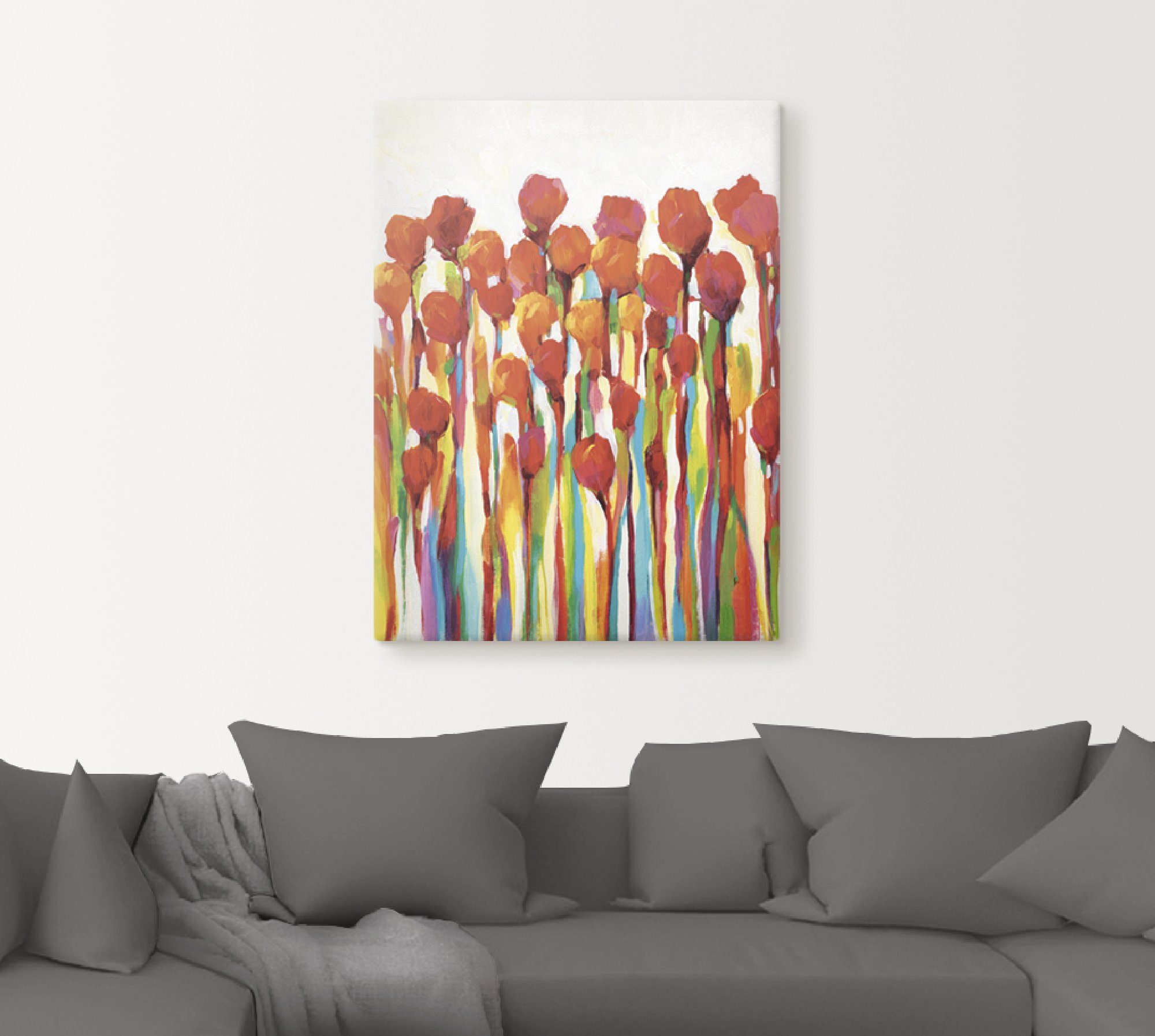 Artland Leinwandbild Strotzen mit Farben I, Blumenwiese (1 St), auf Holzrahmen gespannt