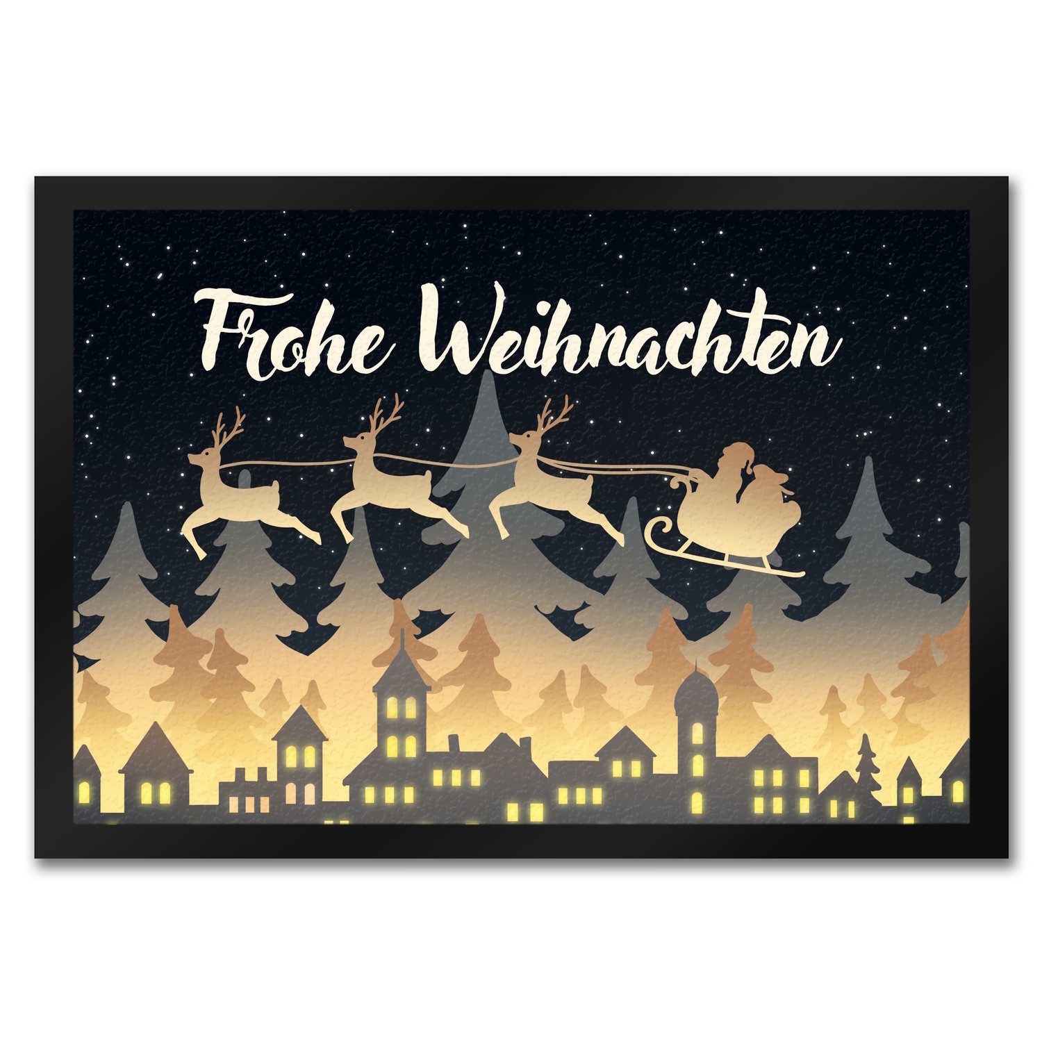 speecheese Fußmatte Frohe Weihnachten Skyline Fußmatte in 35x50 cm günstig online kaufen