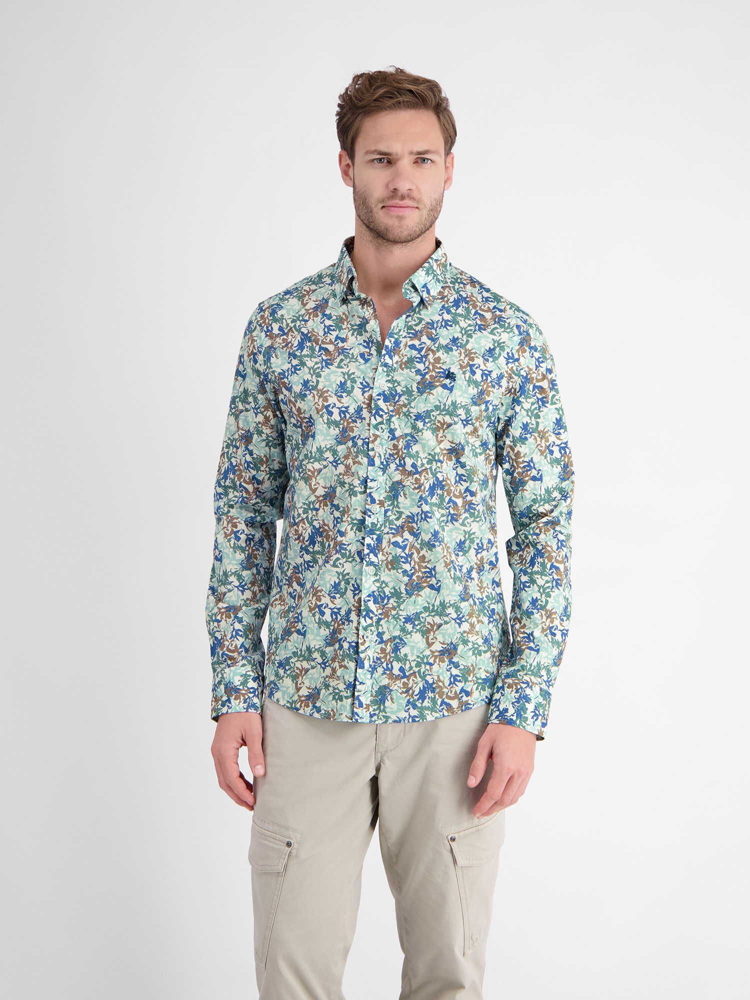 LERROS Langarmhemd LERROS Langarmhemd mit floralem Druck
