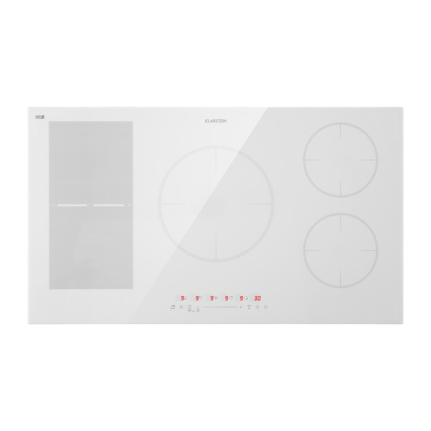 Klarstein Induktions-Kochfeld Delicatessa CP4-Delicatessa-90HW, Einbau Induktionskochfeld 5 Platten Glaskeramik Kochfeld Induktion