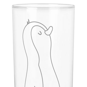 Mr. & Mrs. Panda Glas 400 ml Pinguin marschieren - Transparent - Geschenk, Trinkglas mit Gr, Premium Glas, Inspirierende Gravur
