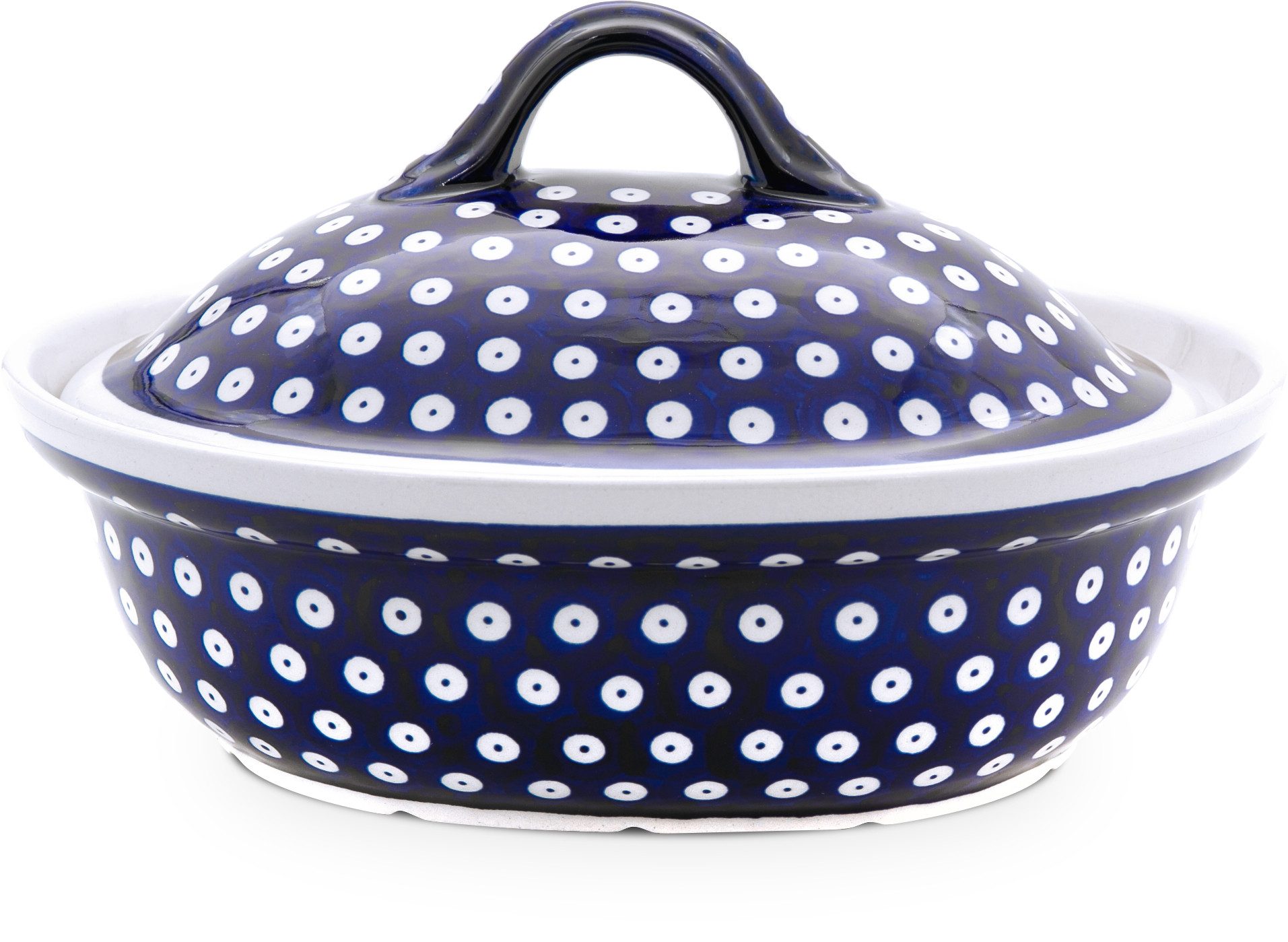 Bunzlauer Keramik Bräter Bunzlauer Keramik 1,2L Bräter mit Deckel 21,5x26,0x15,0 cm, Dekor 42, Keramik