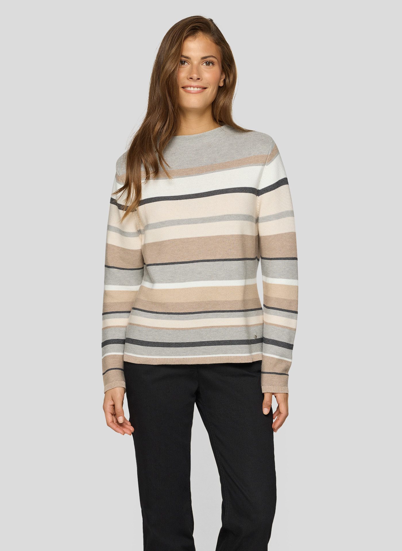 Rabe Streifenpullover mit intarsien Muster