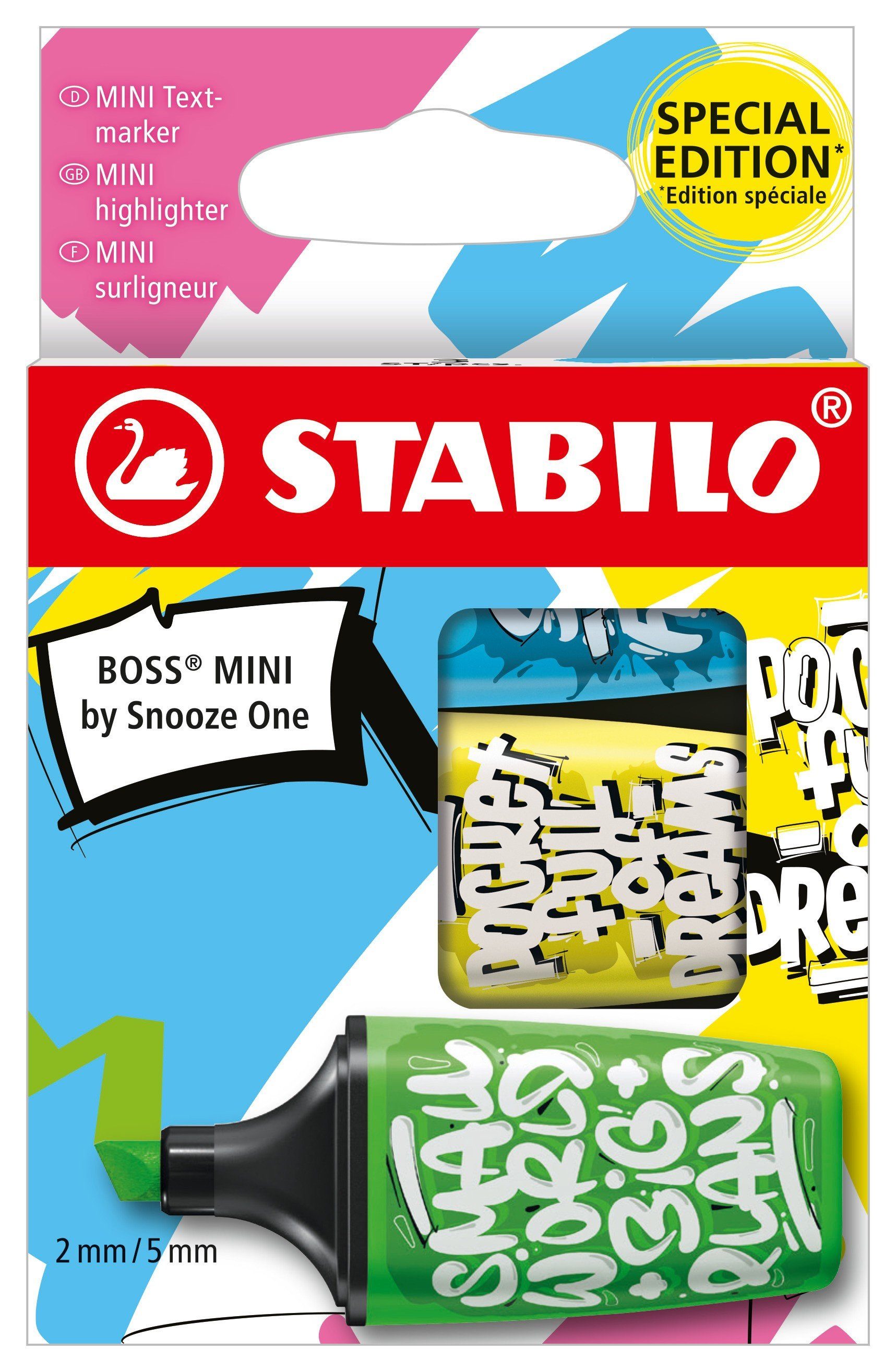 STABILO Marker STABILO Textmarker BOSS 3er gelb, grün blau, Set MINI