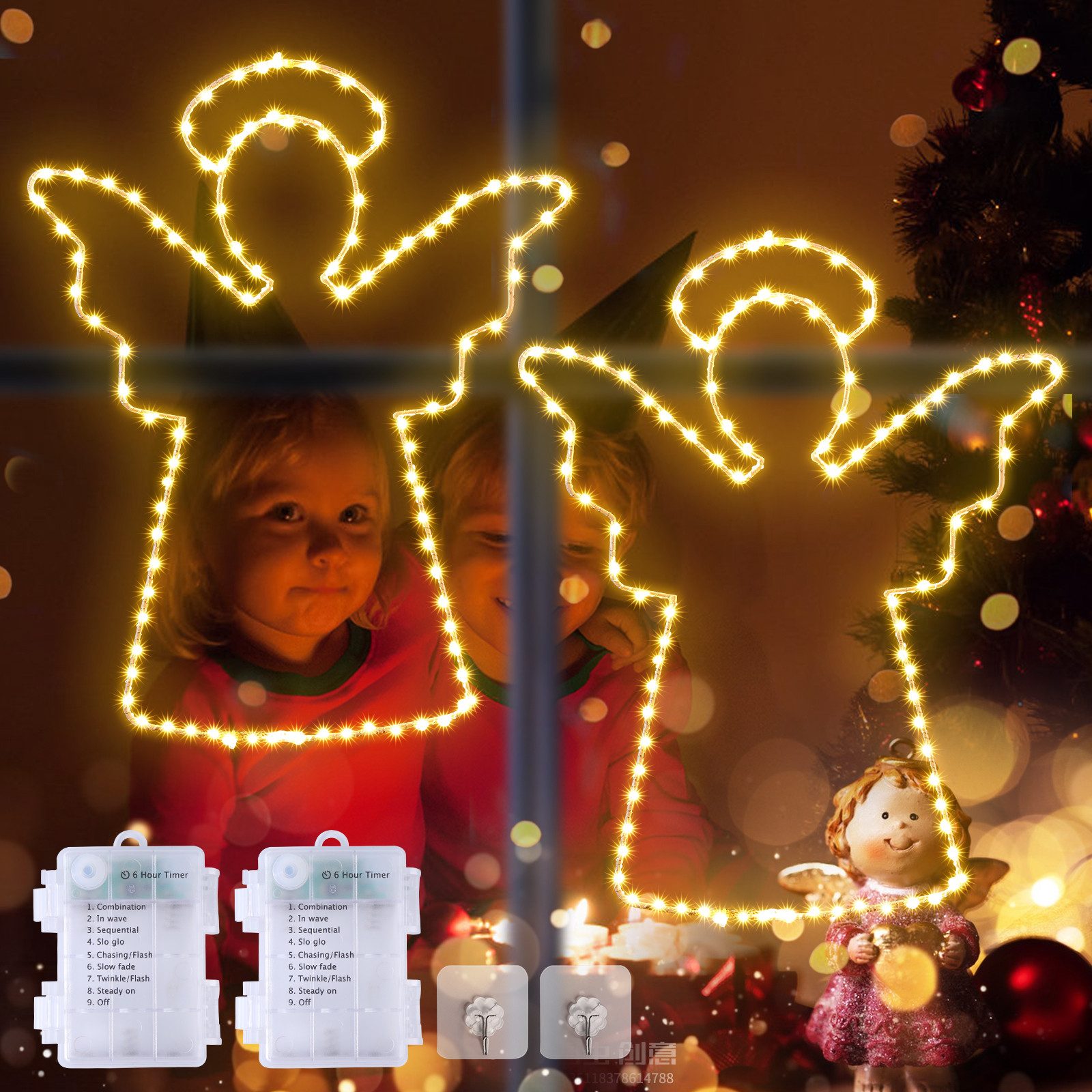 Elegear LED-Lichterkette Led weihnachtsdeko für fenster, innen/außen, weihn günstig online kaufen