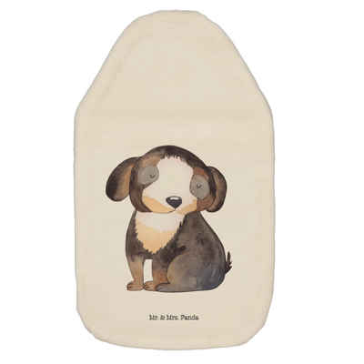 Mr. & Mrs. Panda Wärmflasche Hund Entspannen - Weiß - Geschenk, Körnerkissen, niedlich, Wärmekisse, (1-tlg), Weicher Bezug