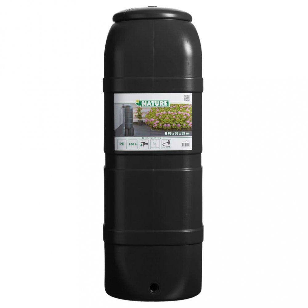 Nature Regentonne NATURE Regenwassertank, Mauermodell gerade Rückseite 100l, schwarz